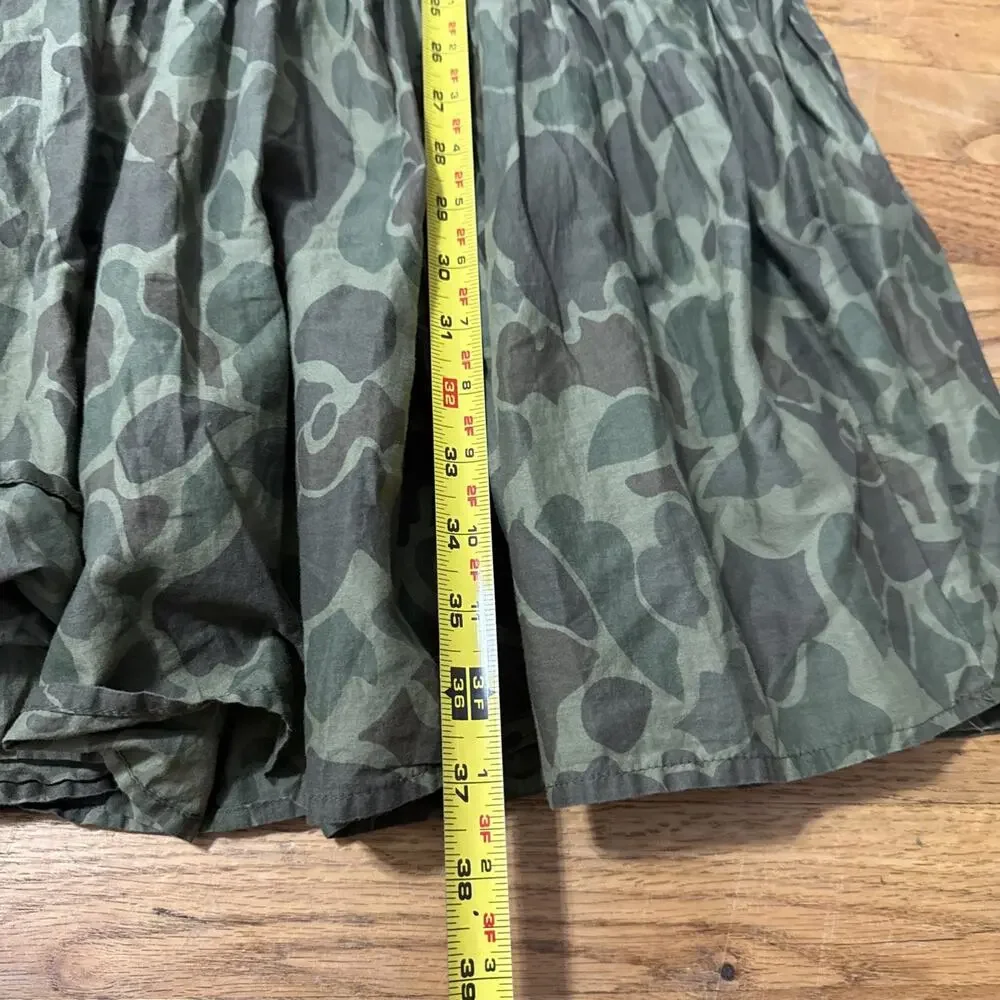 VTG Ralph Lauren Camo Tired Dress Girls Sz 8 Green Cotton Cottagecore